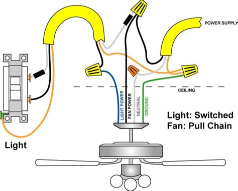 hook up ceiling fan with light